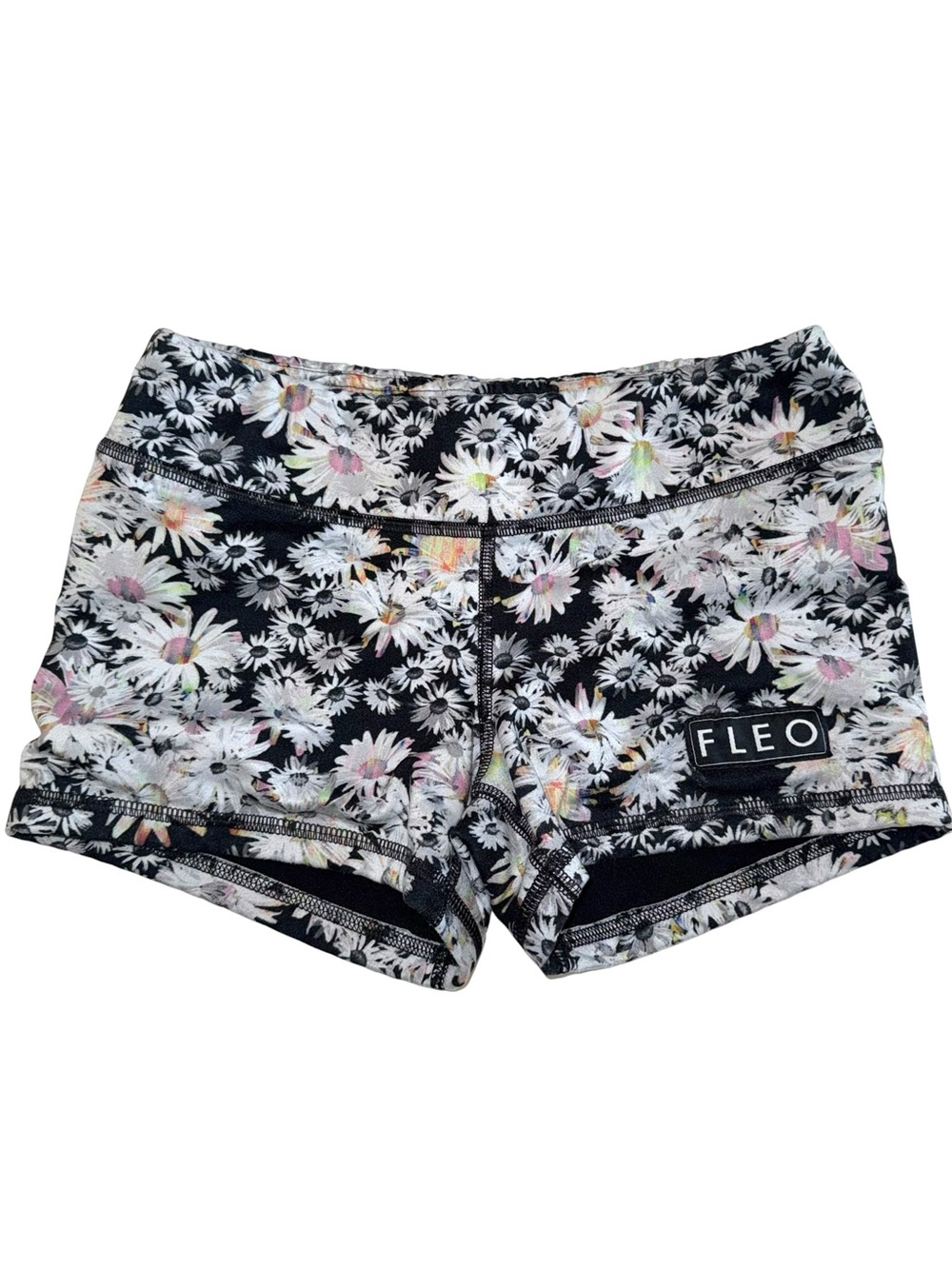Fleo Women’s OG Lined Daisy Print Workout Shorts Small